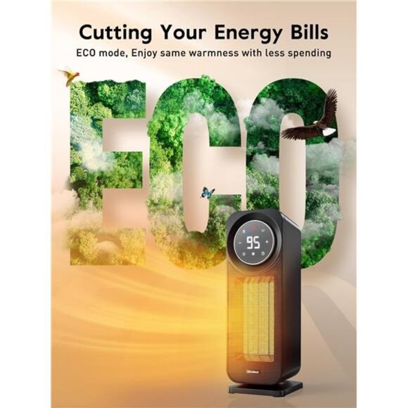 Touch Panel Space Heaters for Indoor Use, 1500W Fast Heating Electric Heater - Picture 5 of 7